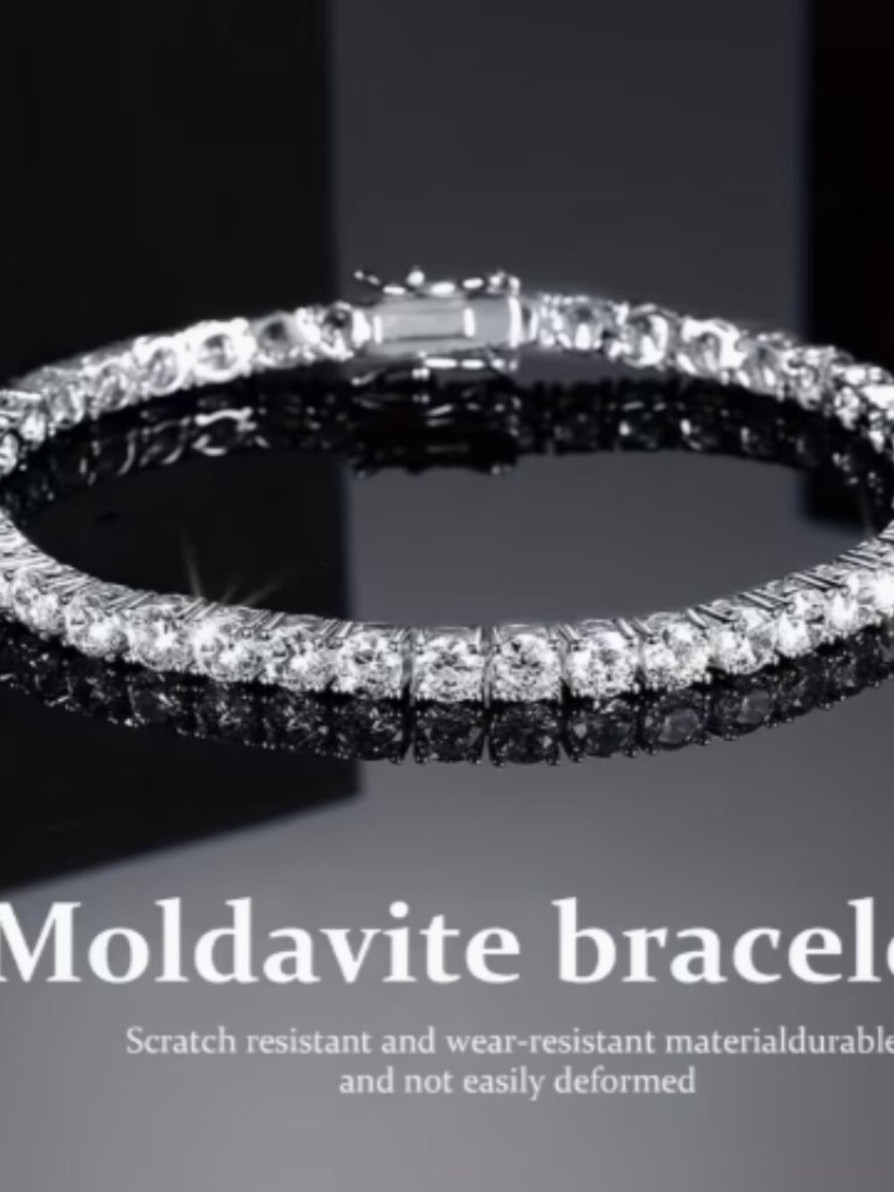 925 Sterling Silver 4.8Mm Moissanite Tennis Bracelet, Sparkling Jewelry- 8 in